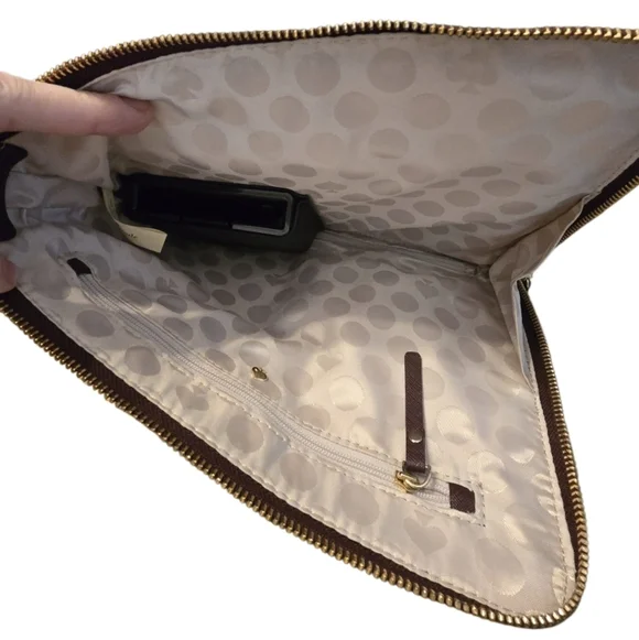 kate spade Plum Saffiano Leather Wristlet Clutch with Gold Hardware - Picture 3 of 10